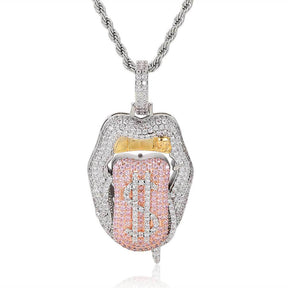 Dollar Mouth Tongue Hip Hop Jewelry Micro-inlaid Zircon Pendant wholesale