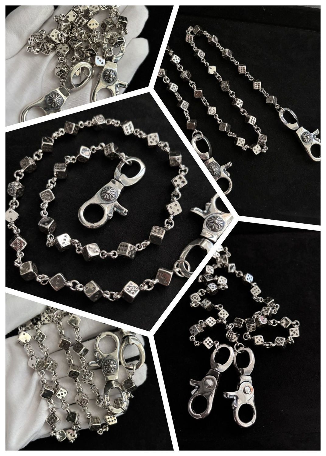 Chrome Hearts double lobster buckle versatile pants chain