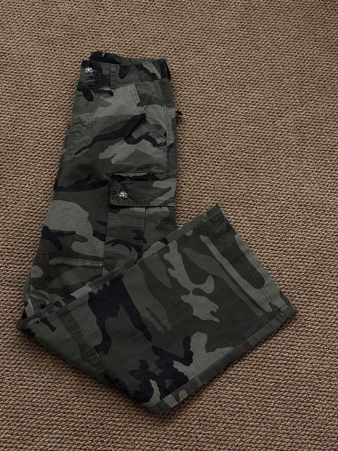 Chrome Hearts sexy tank top, retro cargo camouflage pants