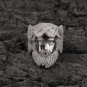 Hip-hop exaggerated portrait inlaid zircon ring