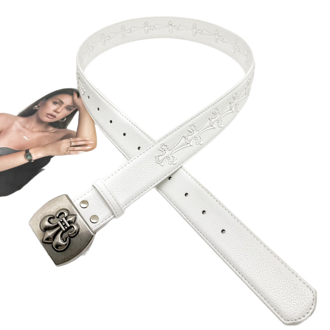 Chrome Hearts roller cutout smooth buckle belt