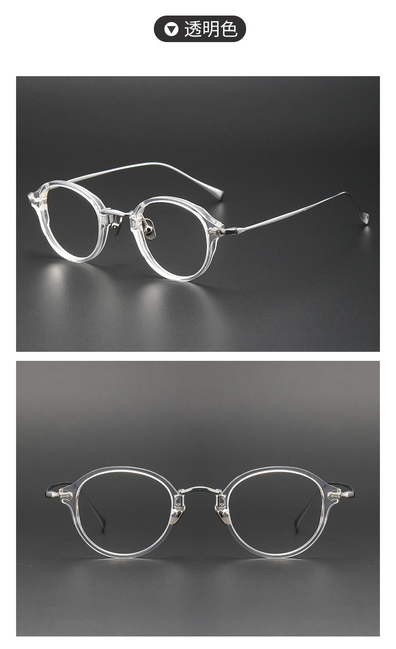 Candy Colors Tortoiseshell Round Titanium Eyeglasses