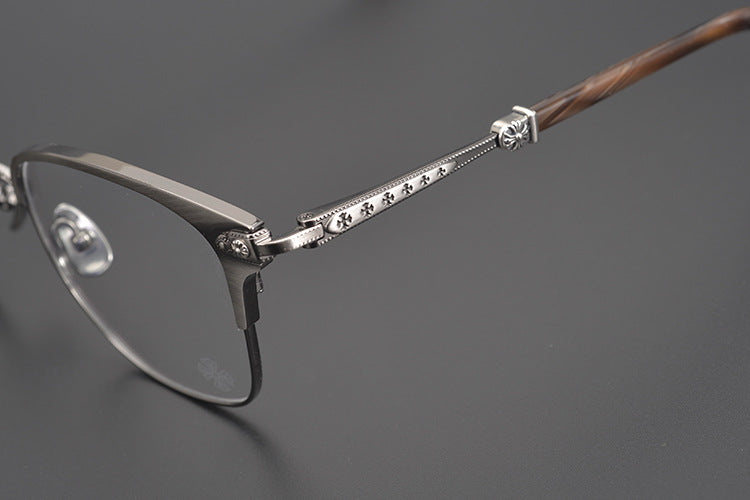 Chrome Hearts Handmade Cross-Shaped Square Eyeglass Frame