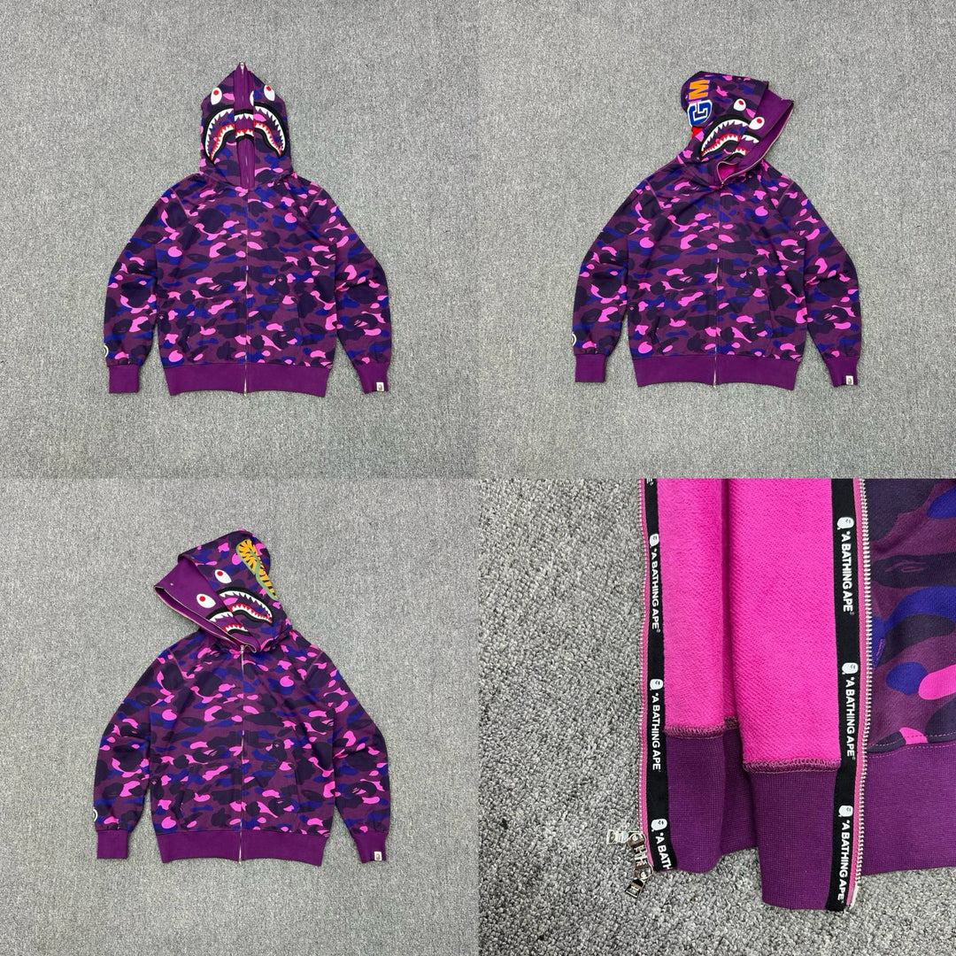 BAPE Shark head camouflage zip-up jacket