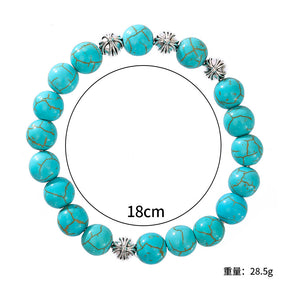 chrome hearts cross turquoise beaded cat's eye bracelet