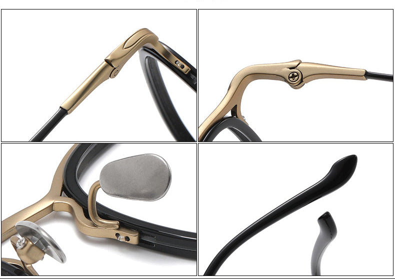 Retro Pure Titanium Acetate Round Frame Glasses