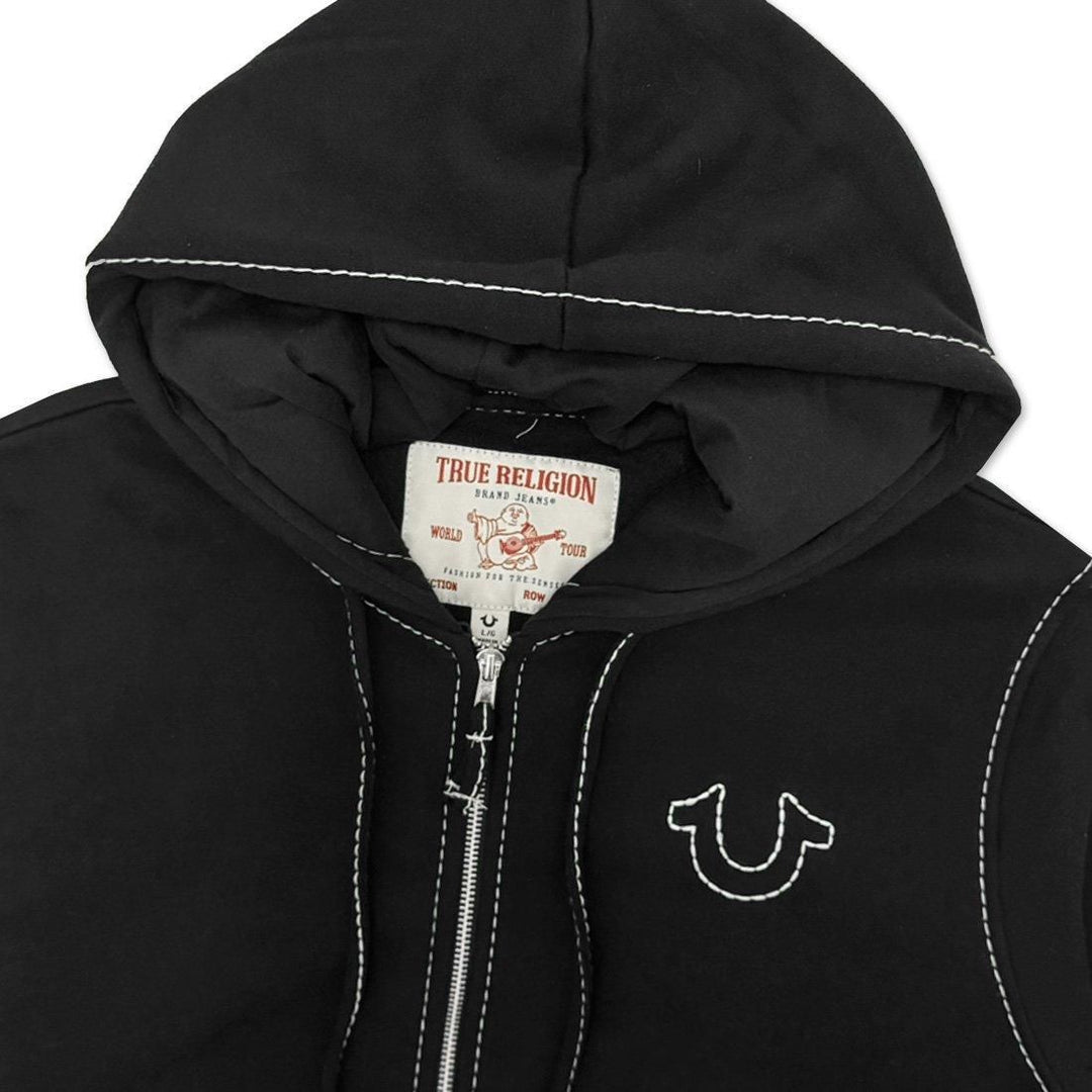 TRUE RELIGION Embroidered Zipper Sweatshirt
