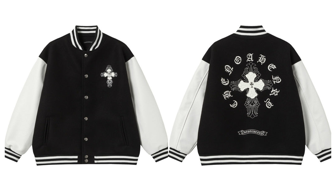 Chrome Hearts Cross Patch Embroidery Baseball Jacket