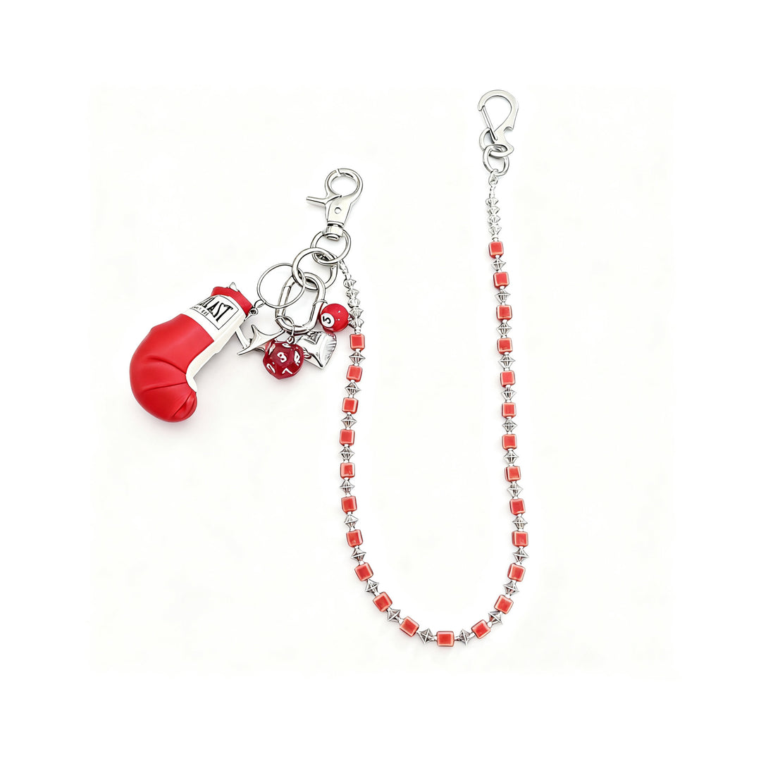 Ceramic Square Bead Boxing Glove Handmade Pants Chain