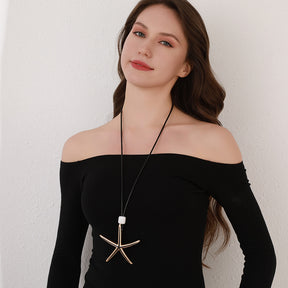 starfish necklace geometric long necklace