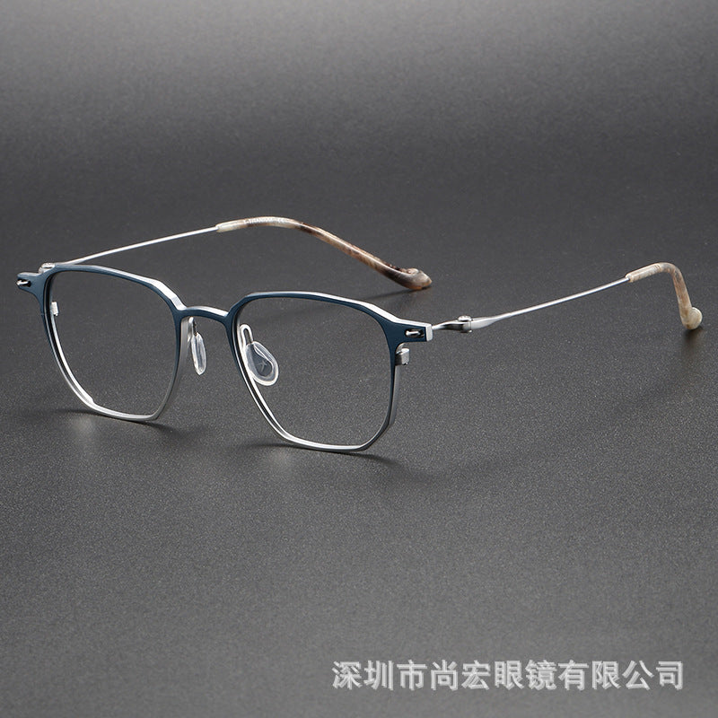 Business and fashionable titanium plate square frame glasses