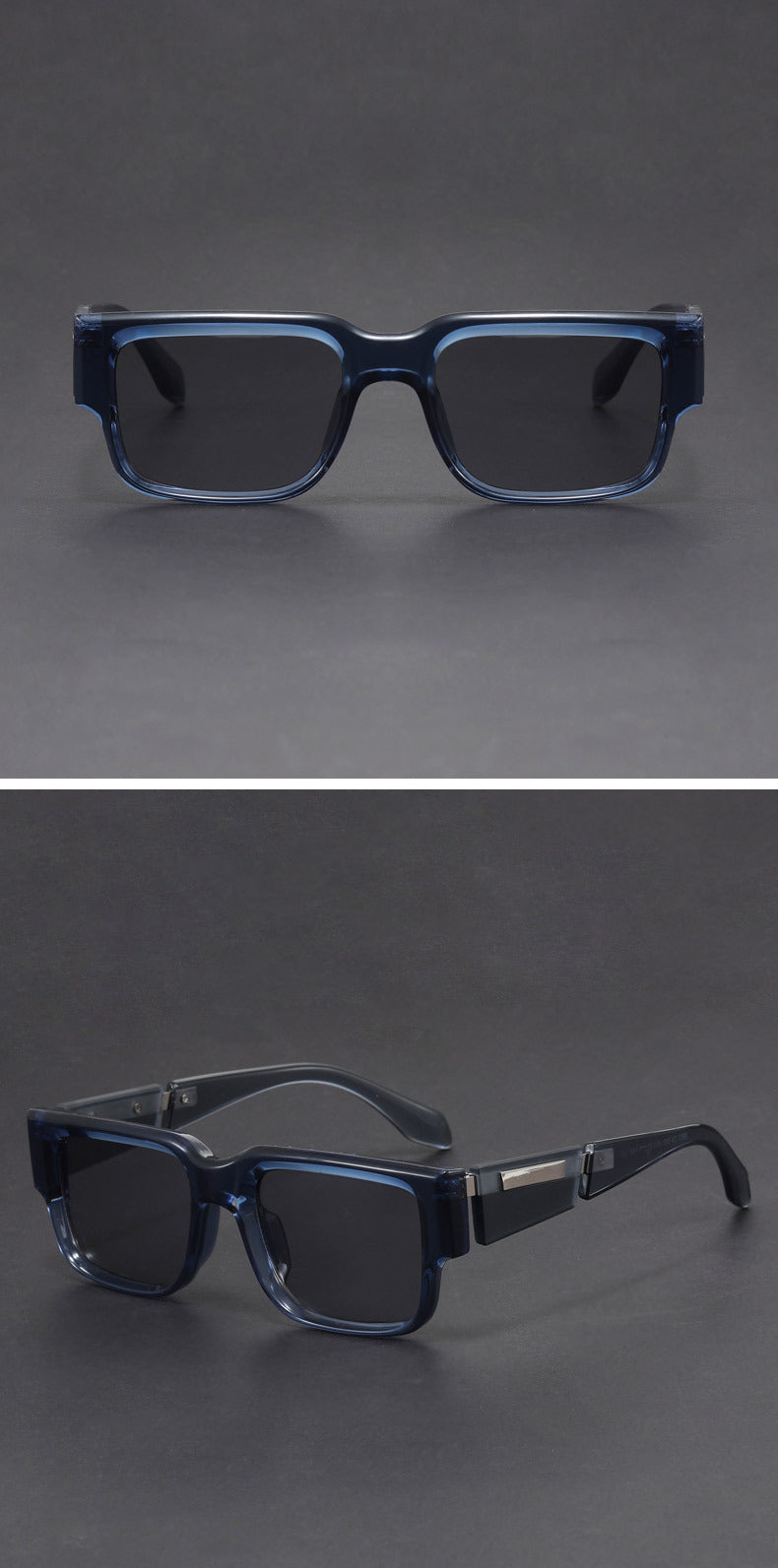 Rectangular narrow-frame niche unique thick-frame sunglasses