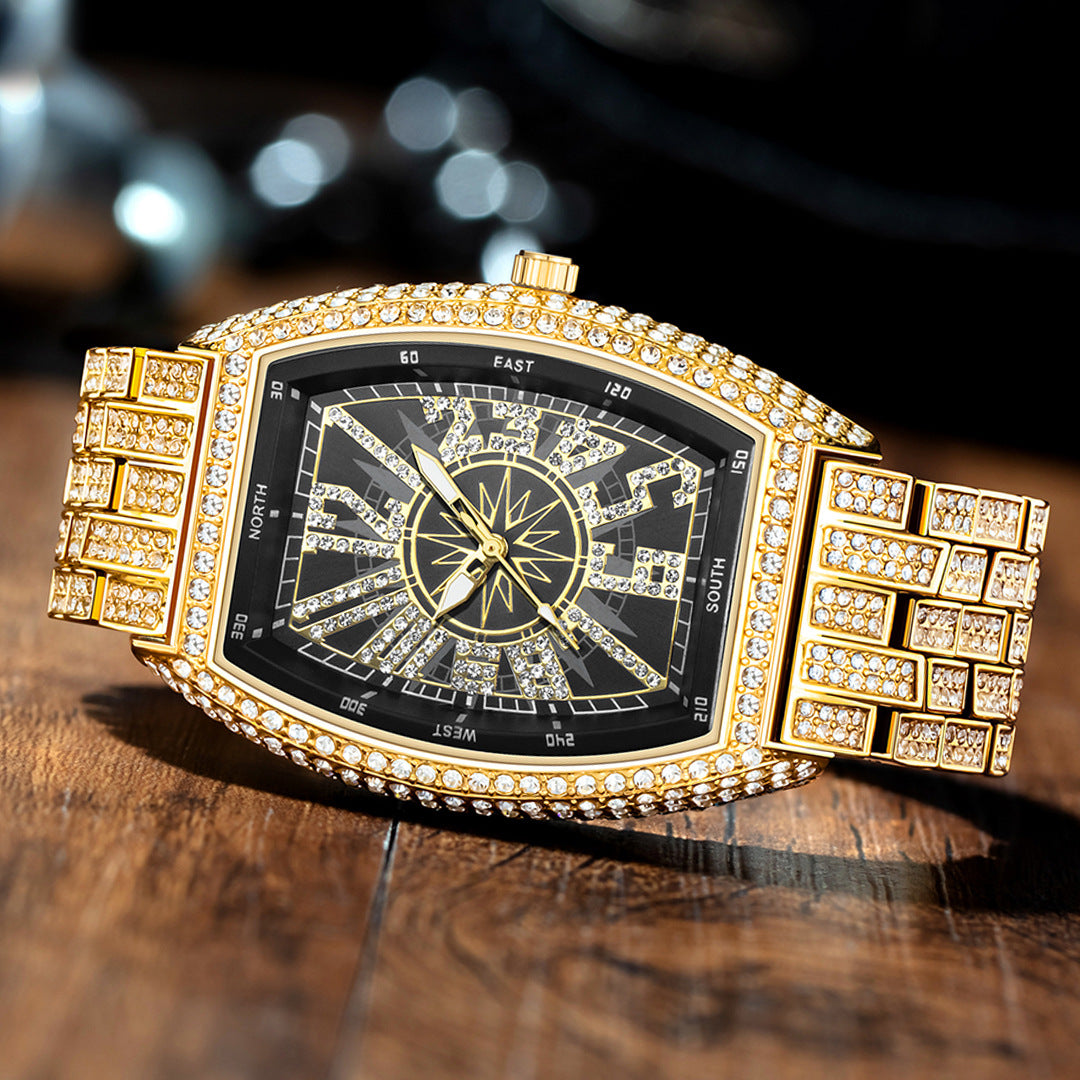 Full Diamond Dial with Tonneau-Shaped Dial