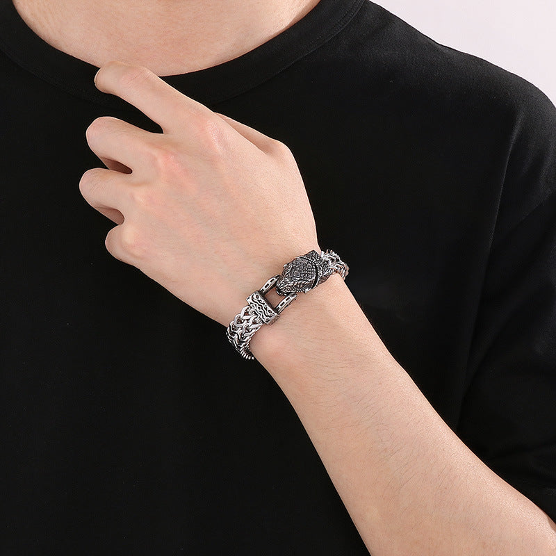 Viking Personalized Eagle Beak Wolf Head Snake Head Bracelet
