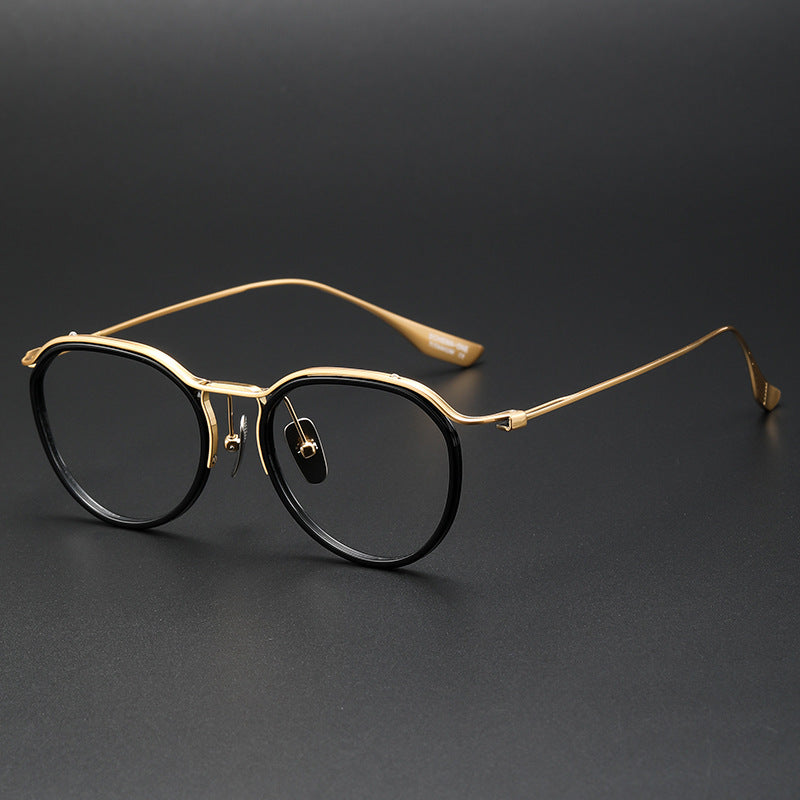 Irregular browline pure titanium eyeglass frames