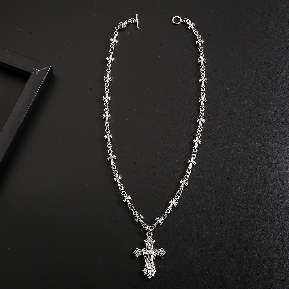 Chrome Hearts Style Dark Cross Necklace