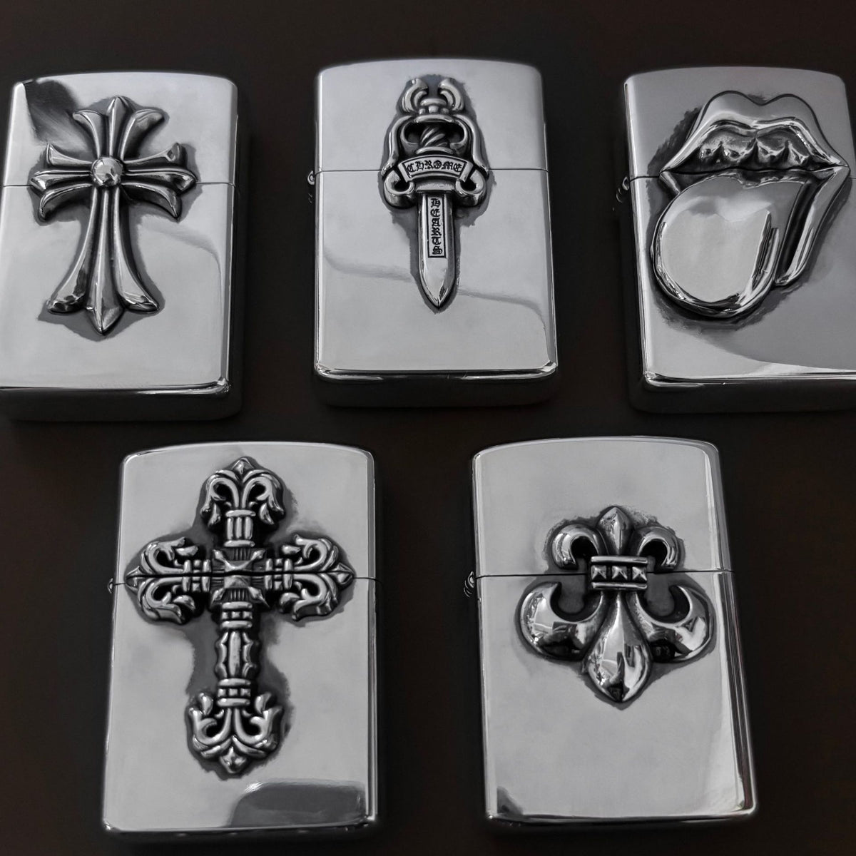 chrome hearts flame cross sword tongue anchor retro lighter