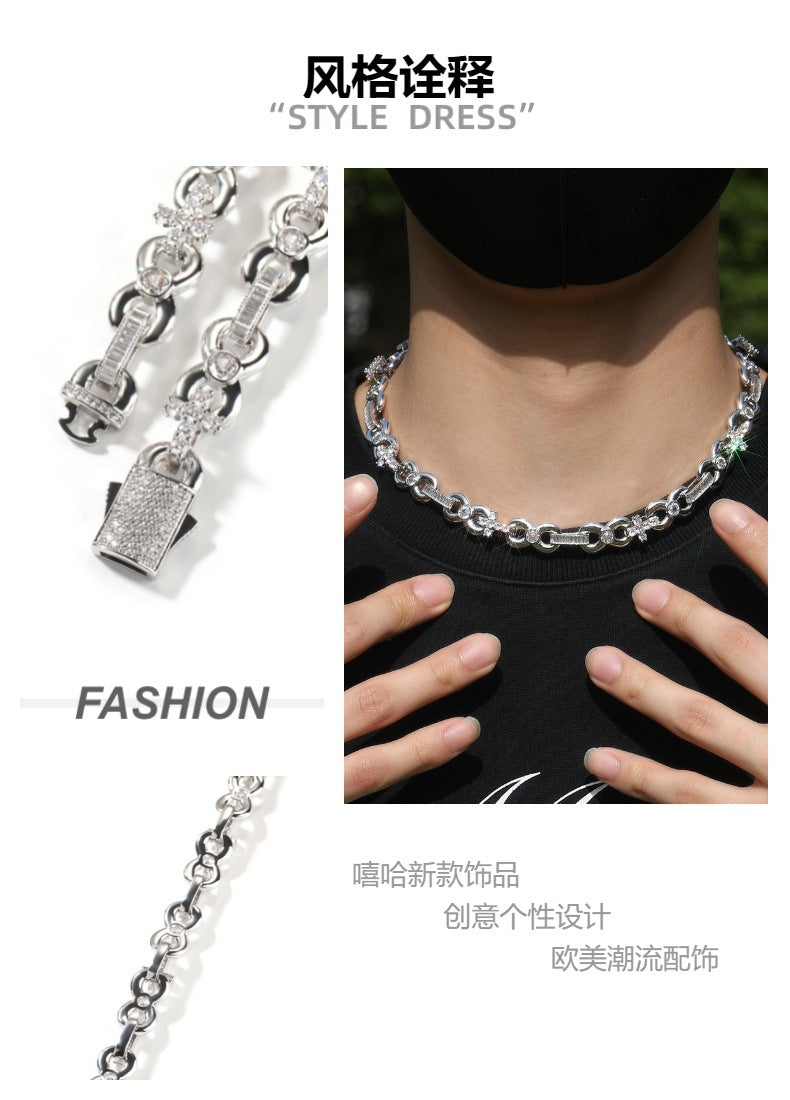12mm Infinity Cross Necklace with Spring Clasp
