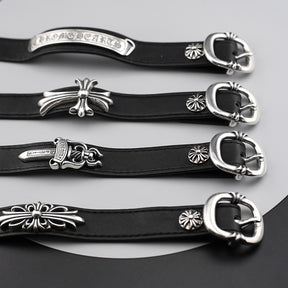 chrome hearts cross dagger leather bracelet