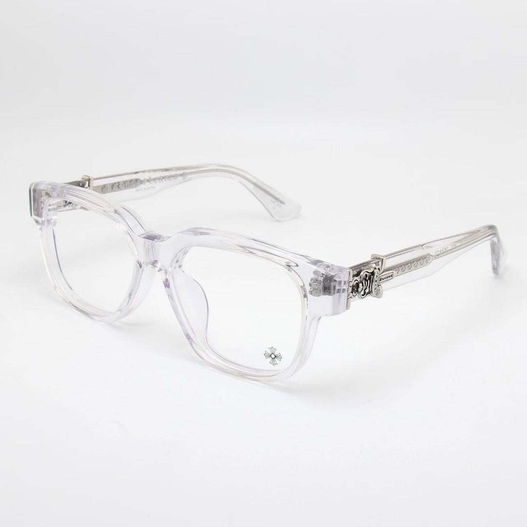 Chrome Hearts exquisitely carved pattern large-frame eyeglasses