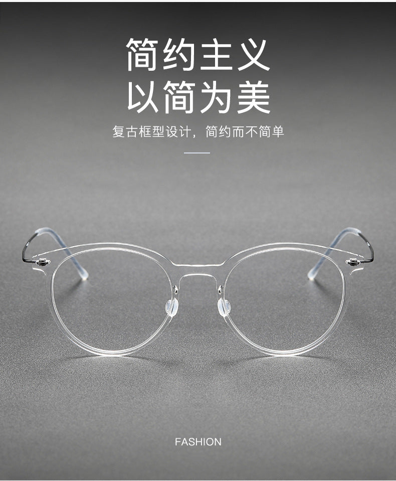 Black Round Eyeglasses Timeless Acetate & Gold Titanium Design