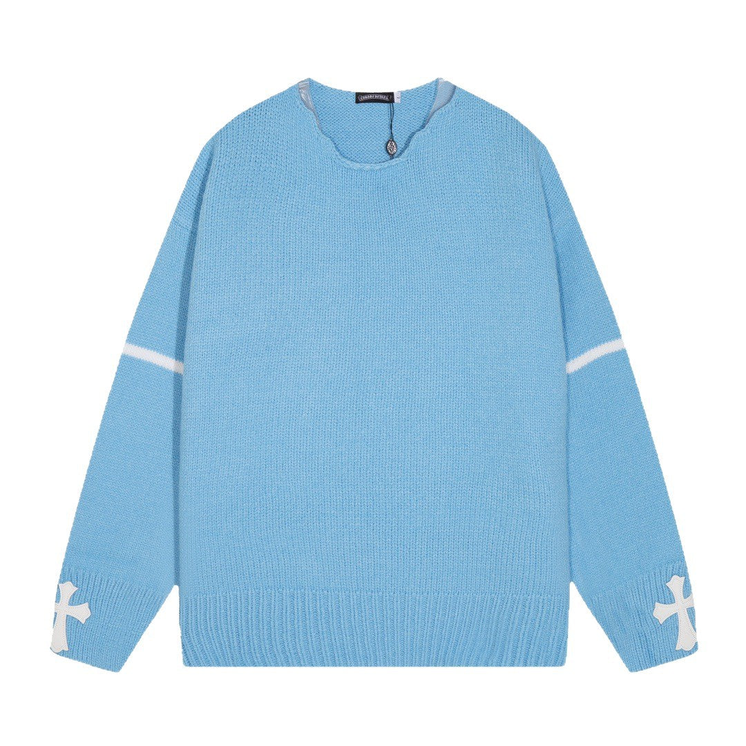 Chrome Hearts horseshoe-style crew neck wool sweater