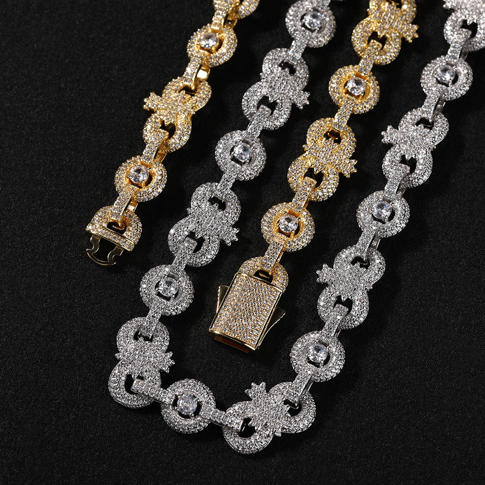 Hip-hop copper necklace with 12mm infinity symbol