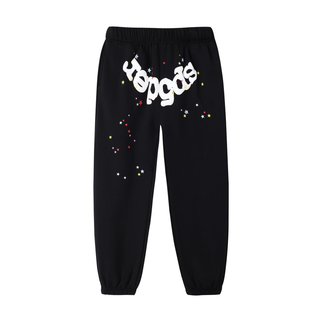 Sp5der foam letter 555 hoodie Pink Casual pants