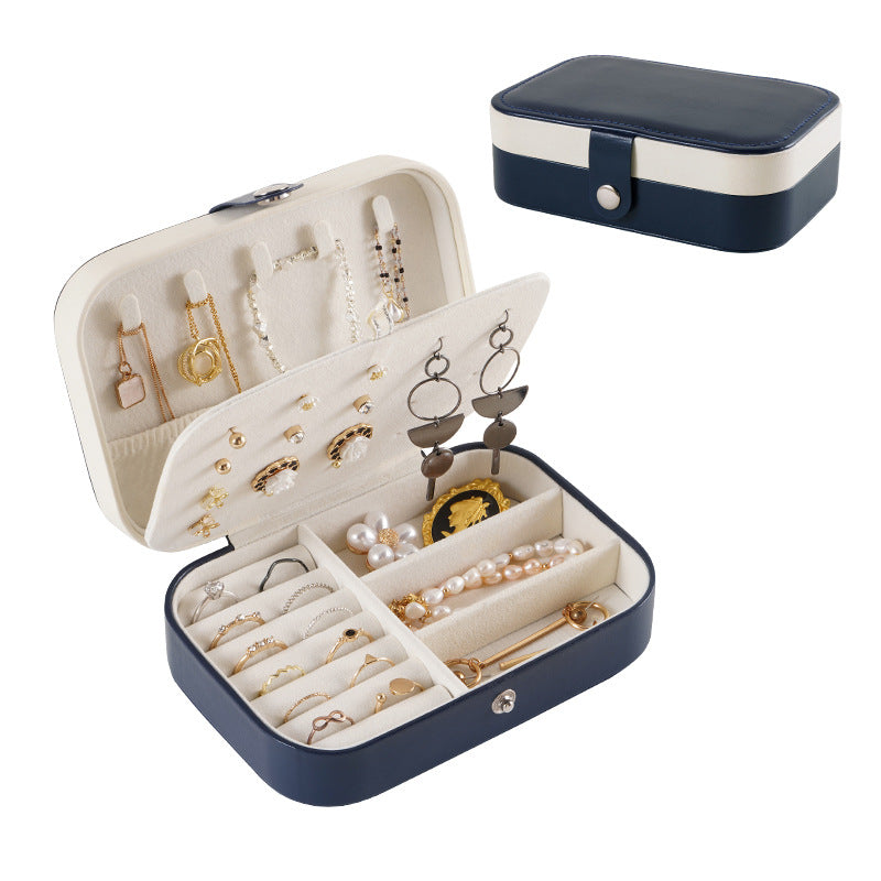 Portable travel girl multi-layer jewelry box