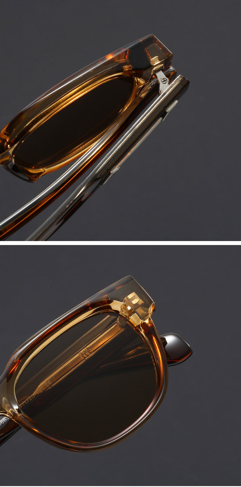 Small square propionate pin inserted sunglasses