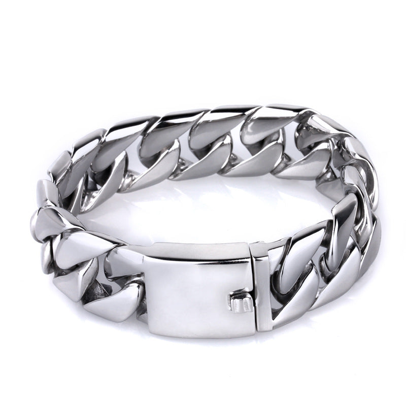 Thin 20mm Cuban chain stainless steel bracelet