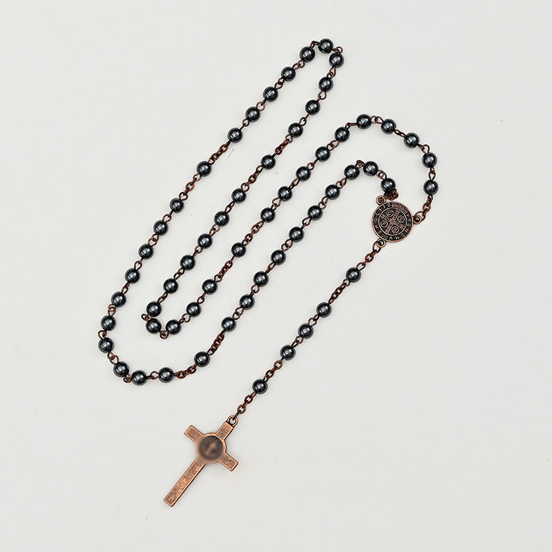 Hematite Cross Necklace