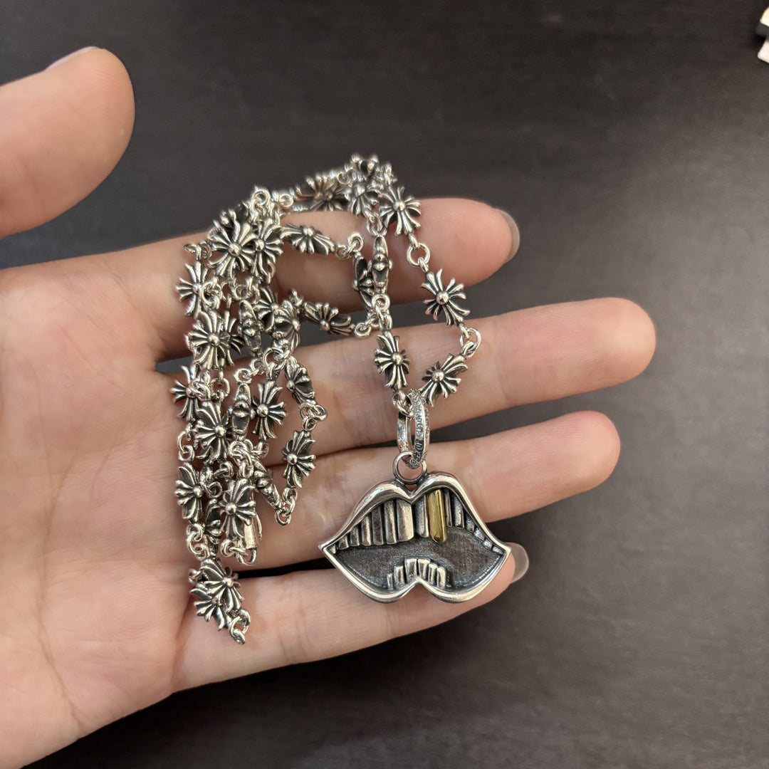 Chrome Hearts-Inspired "Gold Tooth" Mouth Hip-Hop Necklace