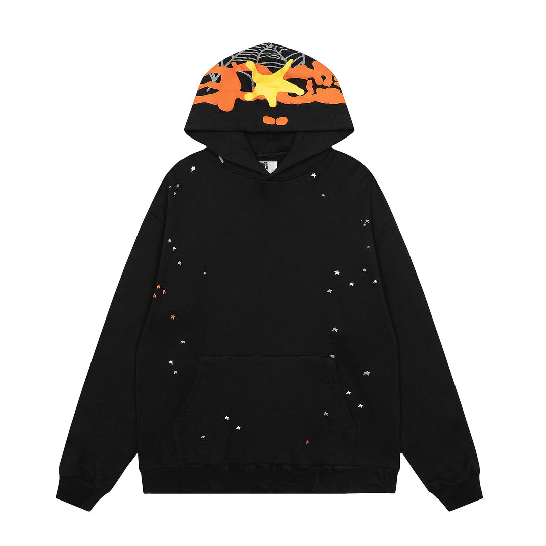 Sp5der 555555 star pattern hooded trousers and sweatshirt