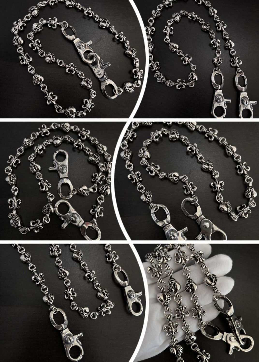 Chrome Hearts double lobster buckle versatile pants chain