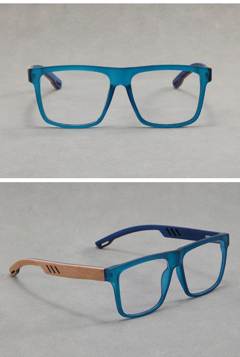 Bamboo-style square frame eyeglasses