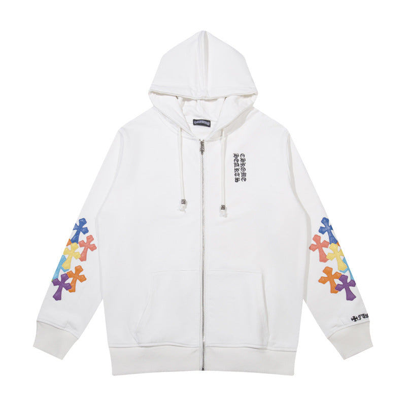 chrome hearts hoodie cardigan pure cotton