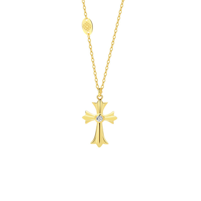 Chrome Hearts cross zircon necklace