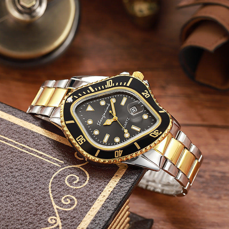 Twisted Submariner Set Alloy Steel Band Waterproof Casual Watch