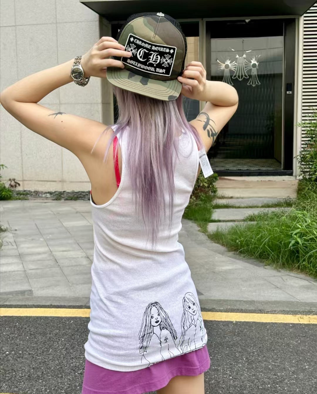 Chrome Hearts Cartoon Character Print Dress