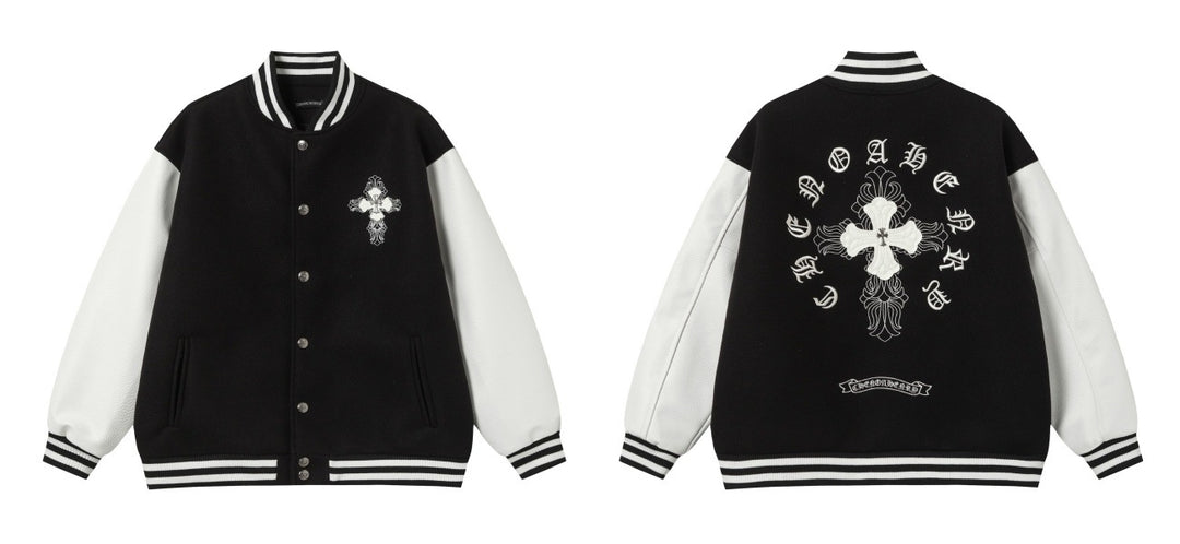 Chrome Hearts Autumn/Winter Embroidered Cross Baseball Jacket