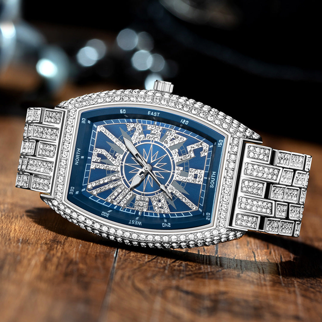 Full Diamond Dial with Tonneau-Shaped Dial