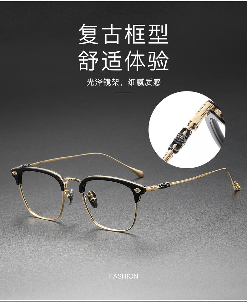 Chrome Hearts Retro Square Eyebrow Glasses Frames