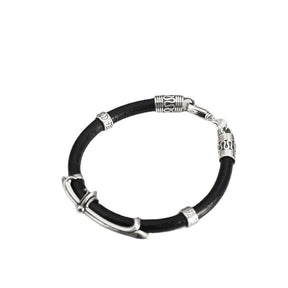 chrome hearts retro cross leather strap bracelet