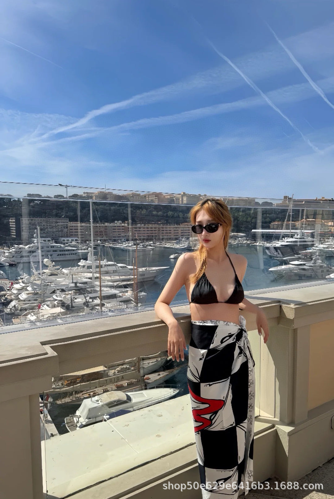 Chrome Hearts-Style All-Over Print Silk Bandeau Top