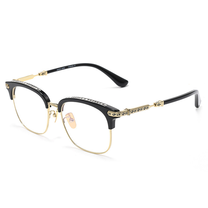 Trendy eyebrow pure titanium eyeglass frame