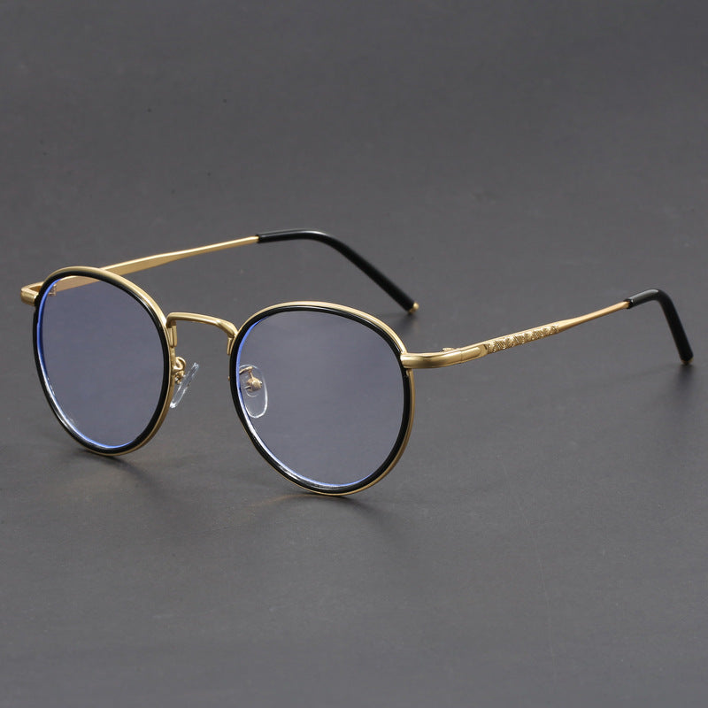 Irregular vintage round face slimming glasses