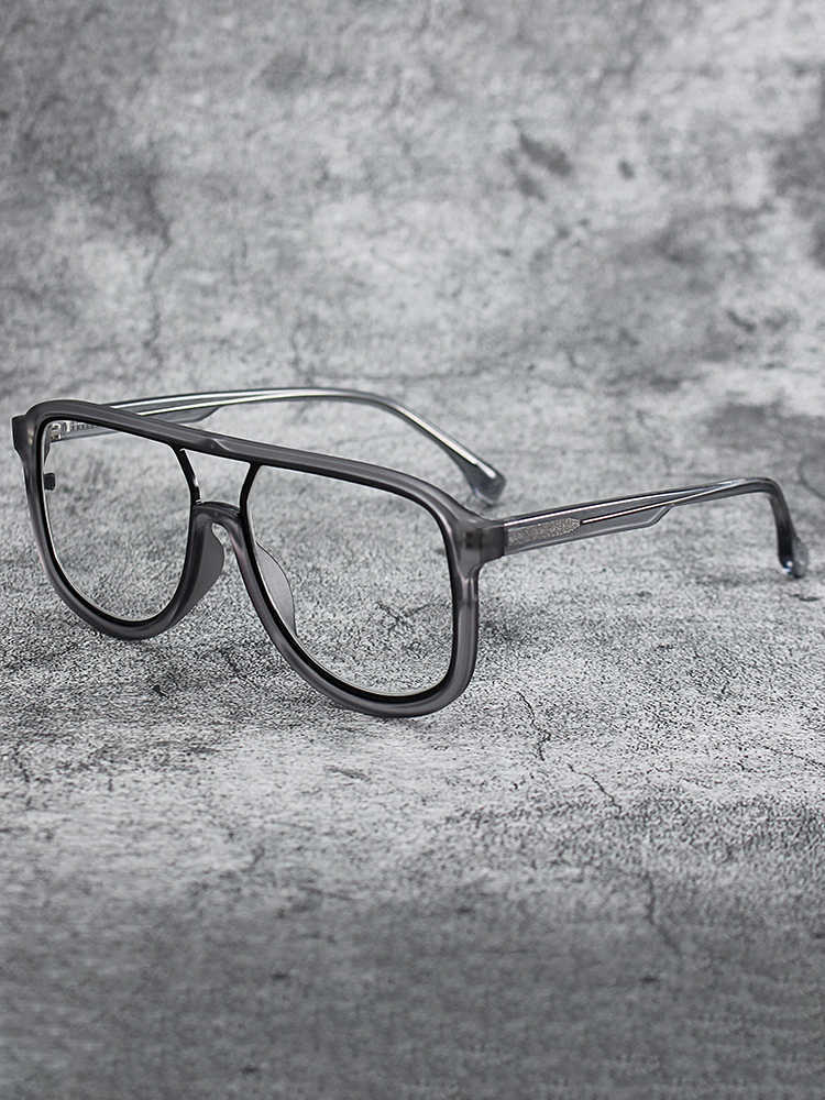 Retro oversized aviator clear glasses