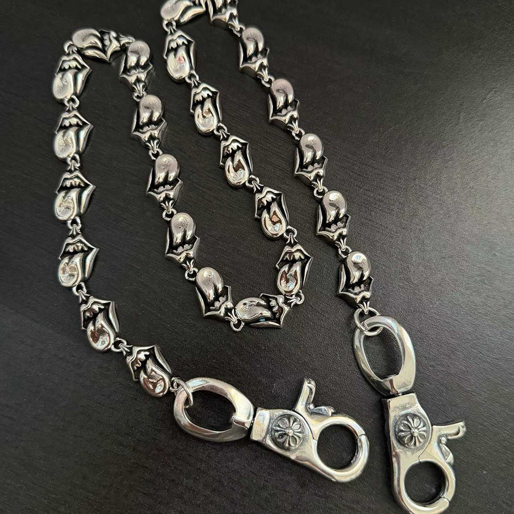 Chrome Hearts tongue-shaped double lobster buckle trouser chain