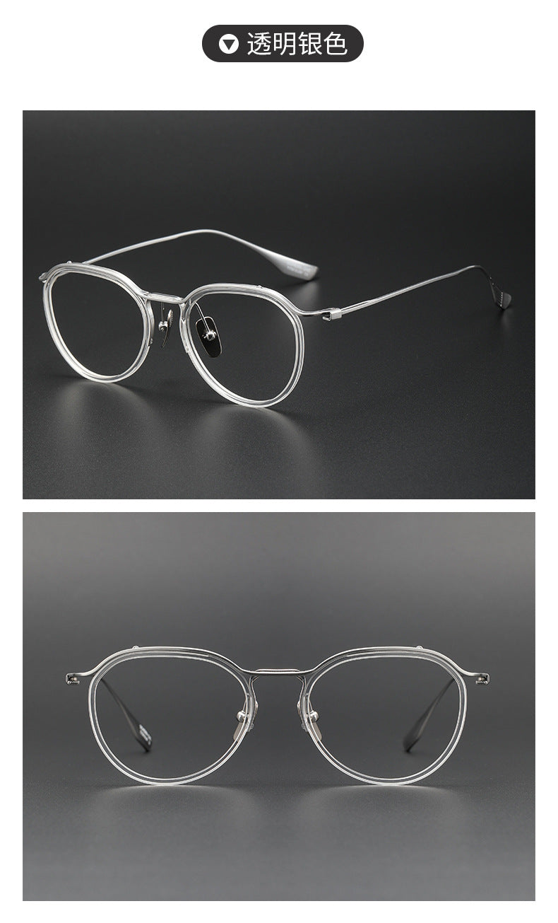 Irregular browline pure titanium eyeglass frames